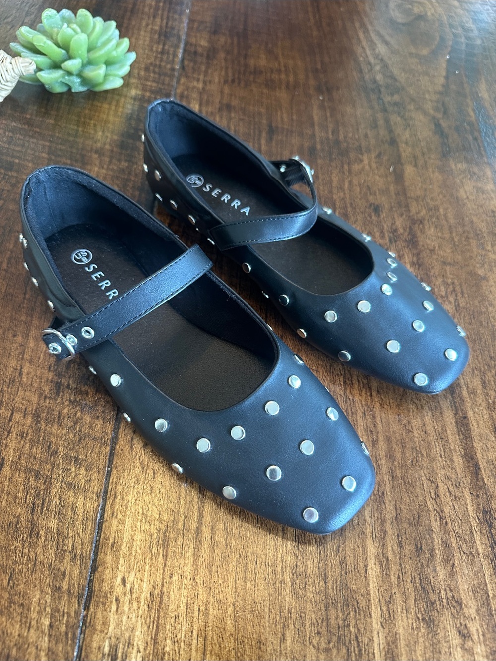 Serra | Studded Mary Jane Ballet Flat Shoes, Size 8